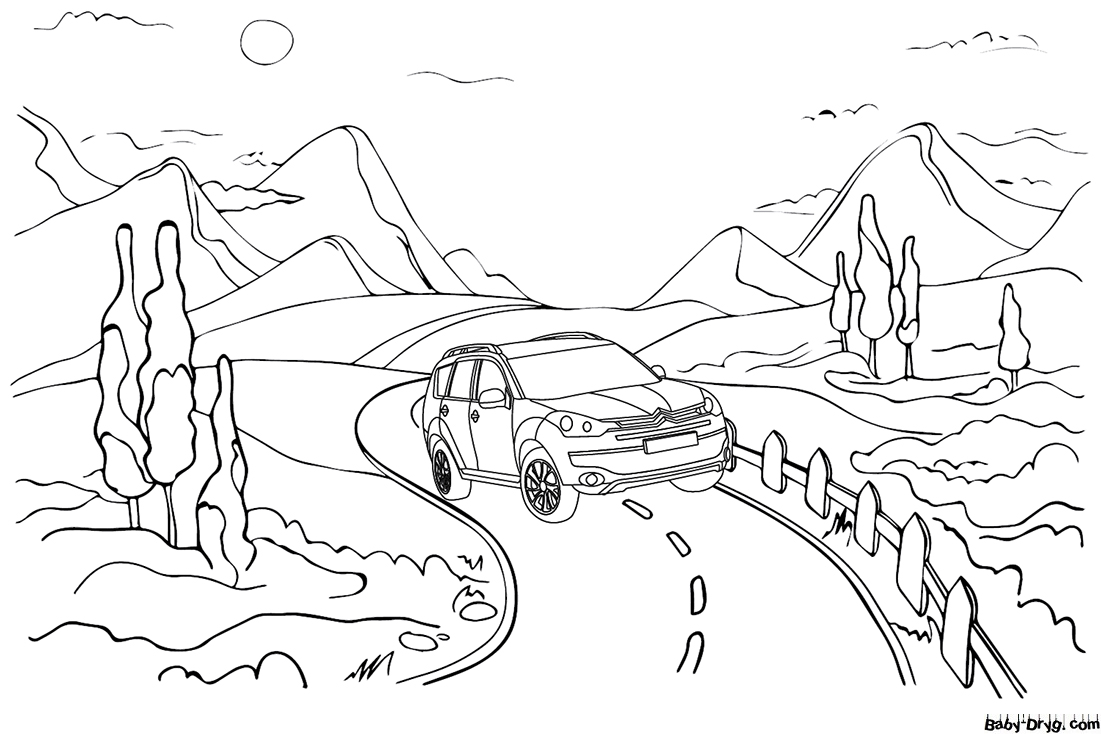 Citroen Crosser Coloring Page | Coloring Citroën