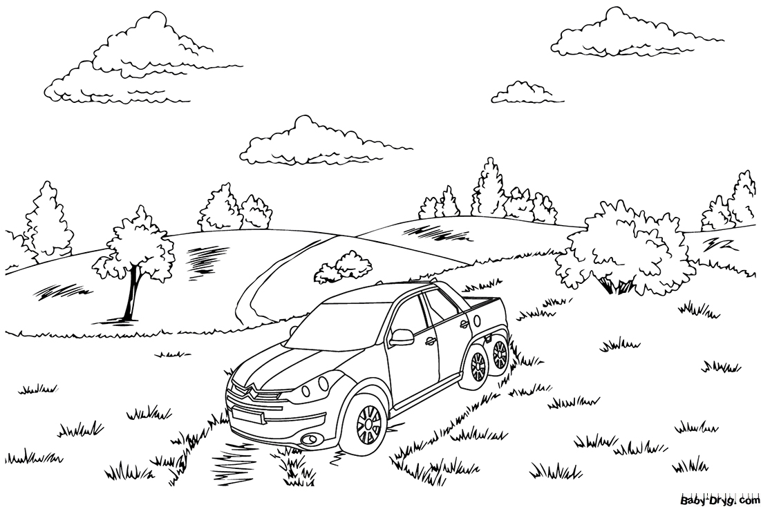 Citroen Cruise Crosser Coloring Page | Coloring Citroën