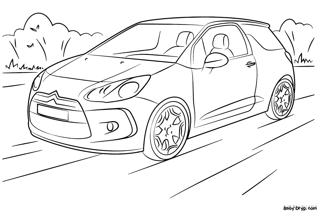 Citroen DS3 Coloring Page | Coloring Citroën
