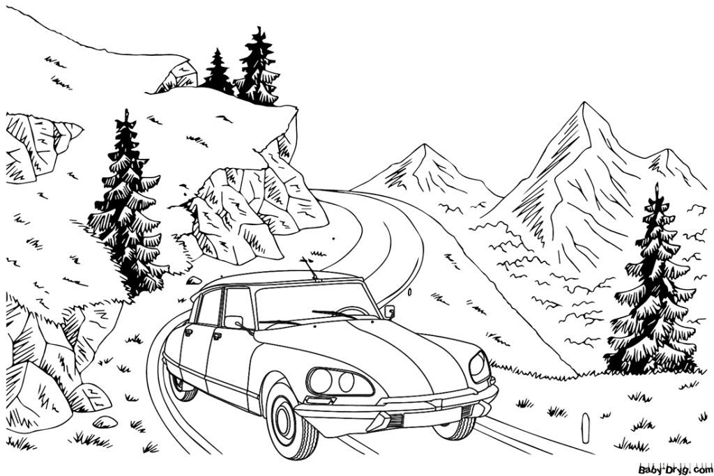 Citroen DS Coloring Page | Coloring Citroën