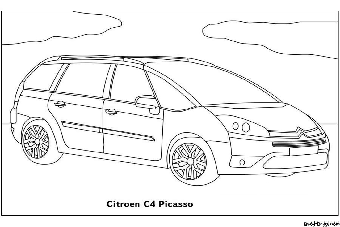 Coloring Page Citroën C4 Picasso | Coloring Citroën