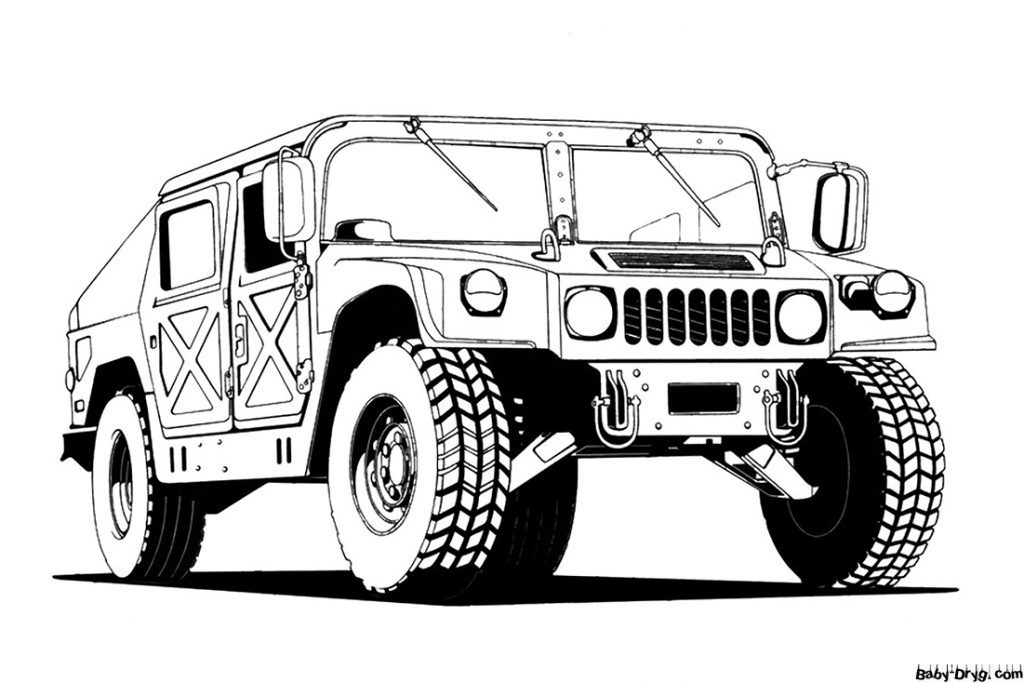 Coloring Page Hummer | Coloring Hummer