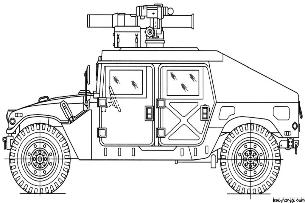 Coloring Page Hummer simple | Coloring Hummer