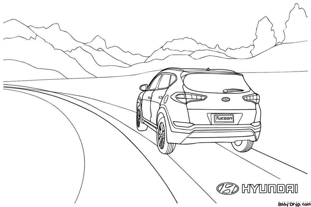 Coloring Page Hyundai car | Coloring Hyundai