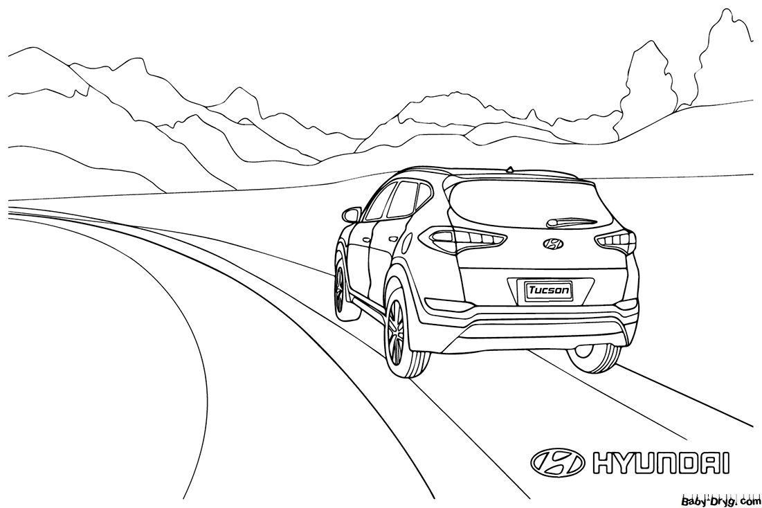 Coloring Page Hyundai car | Coloring Hyundai