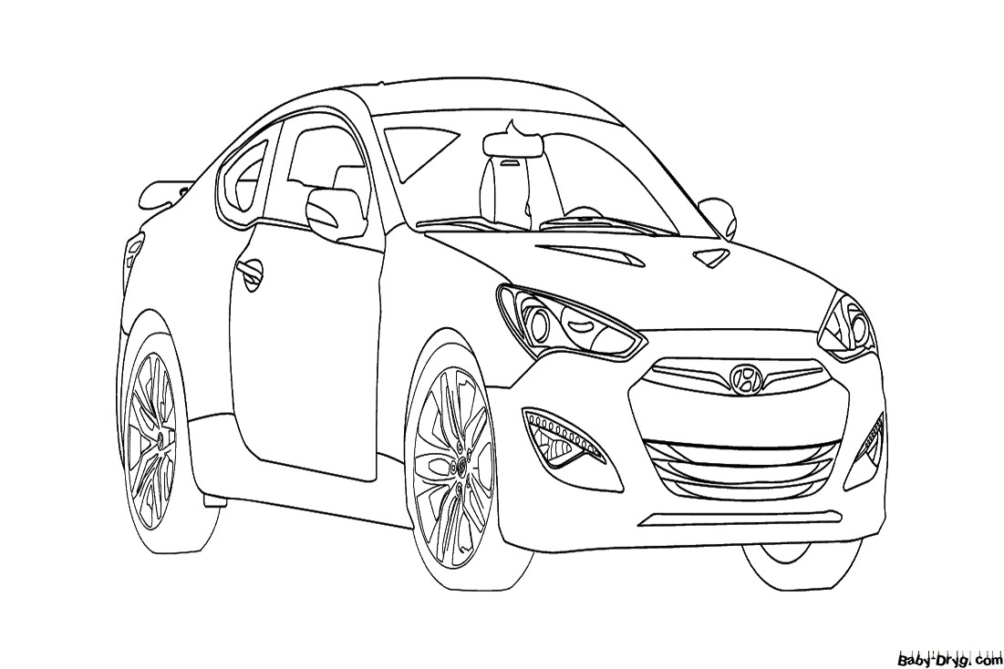 Coloring Page Hyundai for a child | Coloring Hyundai
