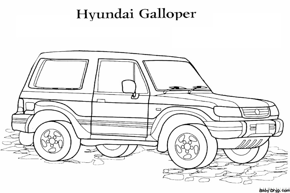 Coloring Page HYUNDAI Galloper | Coloring Hyundai