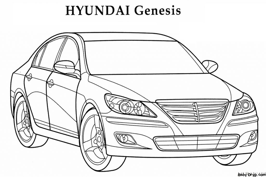 Coloring Page HYUNDAI Genesis | Coloring Hyundai