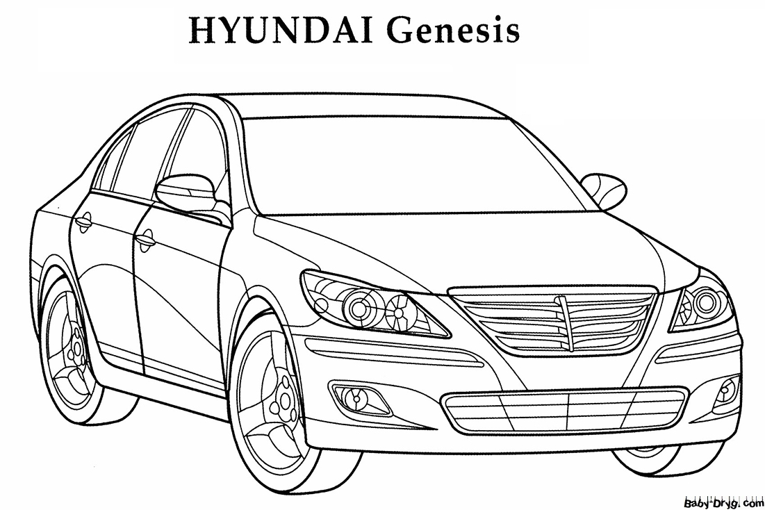 Coloring Page HYUNDAI Genesis | Coloring Hyundai