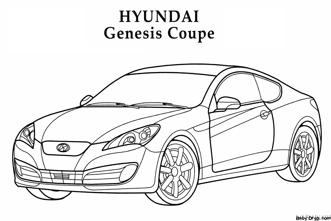 Coloring Page HYUNDAI Genesis Coupe | Coloring Hyundai
