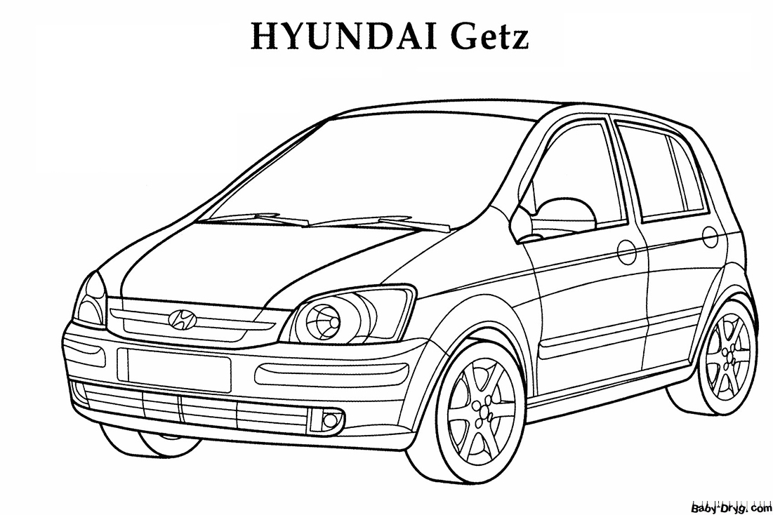 Coloring Page HYUNDAI Getz | Coloring Hyundai