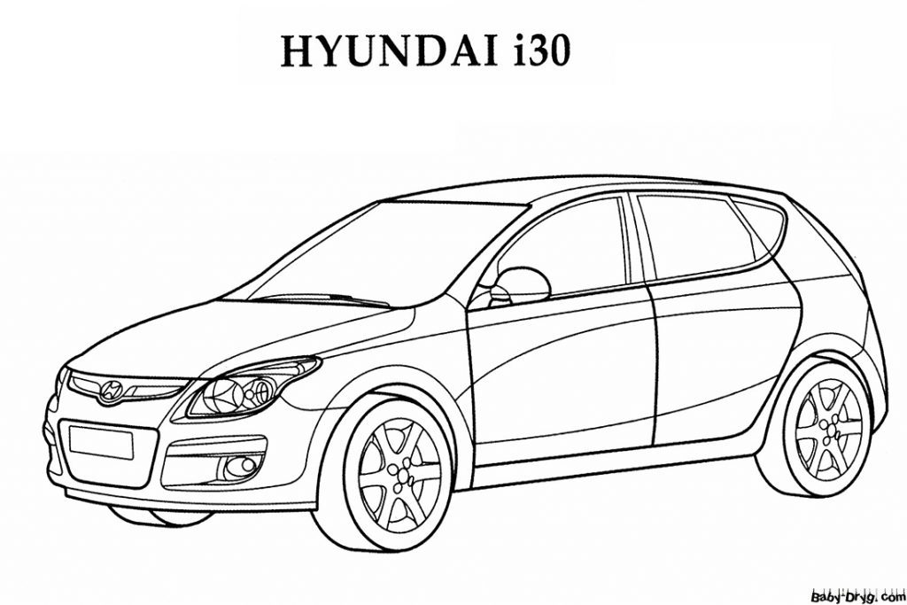 Coloring Page HYUNDAI i30 | Coloring Hyundai