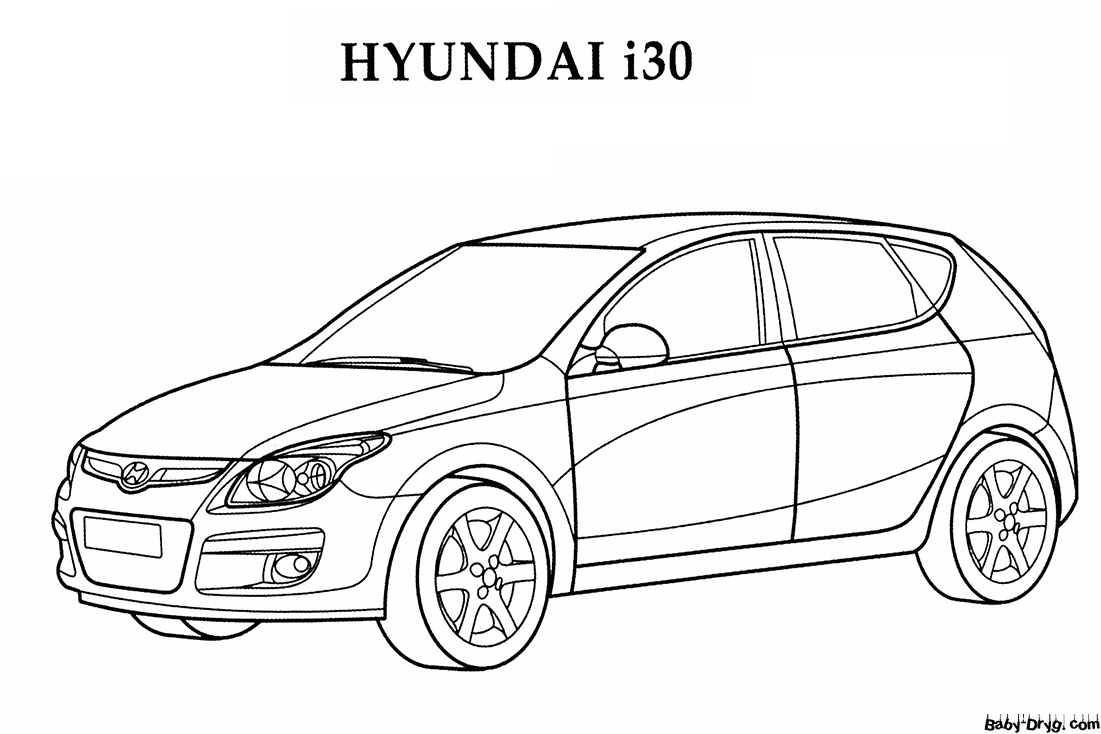 Coloring Page HYUNDAI i30 | Coloring Hyundai