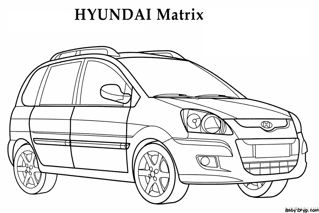 Coloring Page HYUNDAI Matrix | Coloring Hyundai