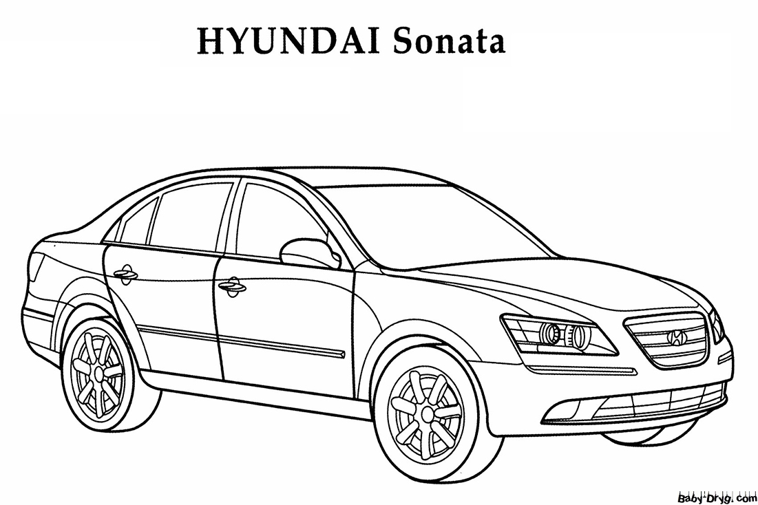 Coloring Page HYUNDAI Sonata | Coloring Hyundai