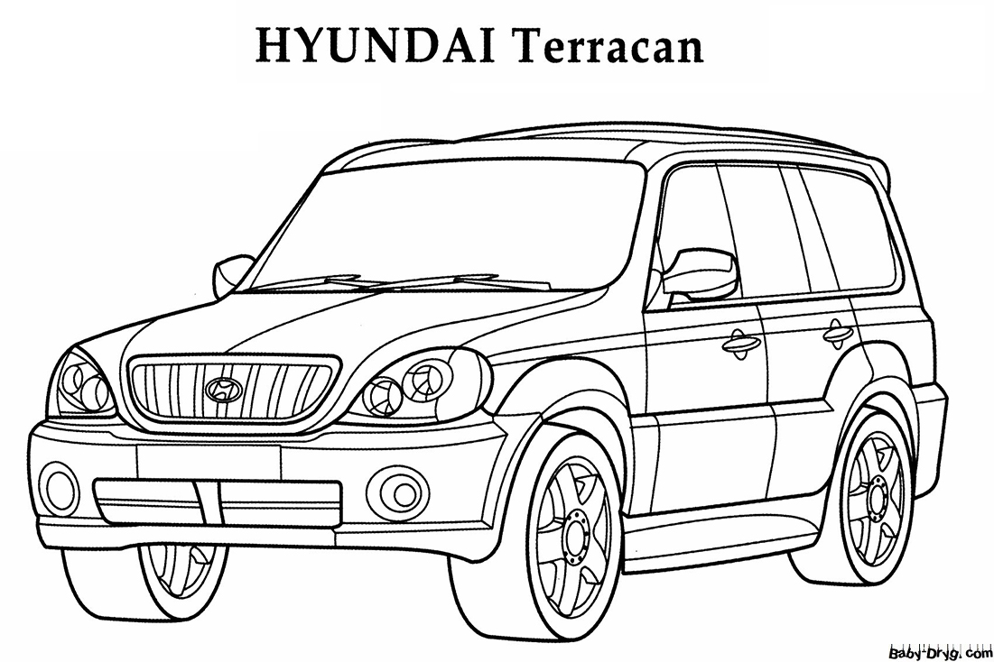 Coloring Page HYUNDAI Terracan | Coloring Hyundai