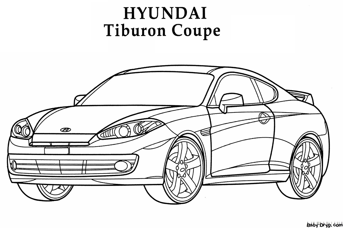 Coloring Page HYUNDAI Tiburon Coupe | Coloring Hyundai
