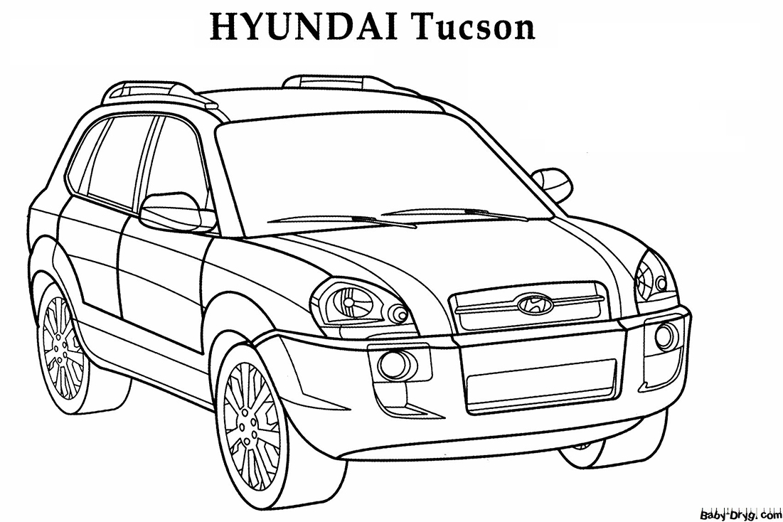 Coloring Page HYUNDAI Tucson | Coloring Hyundai
