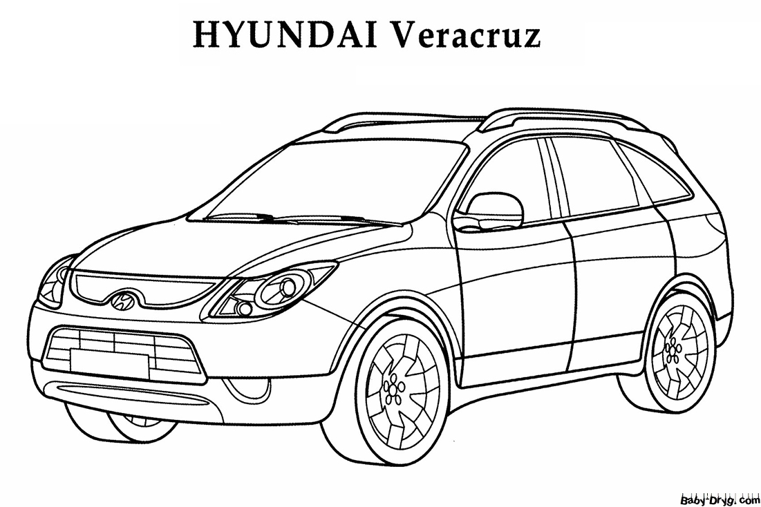 Coloring Page HYUNDAI Veracruz | Coloring Hyundai