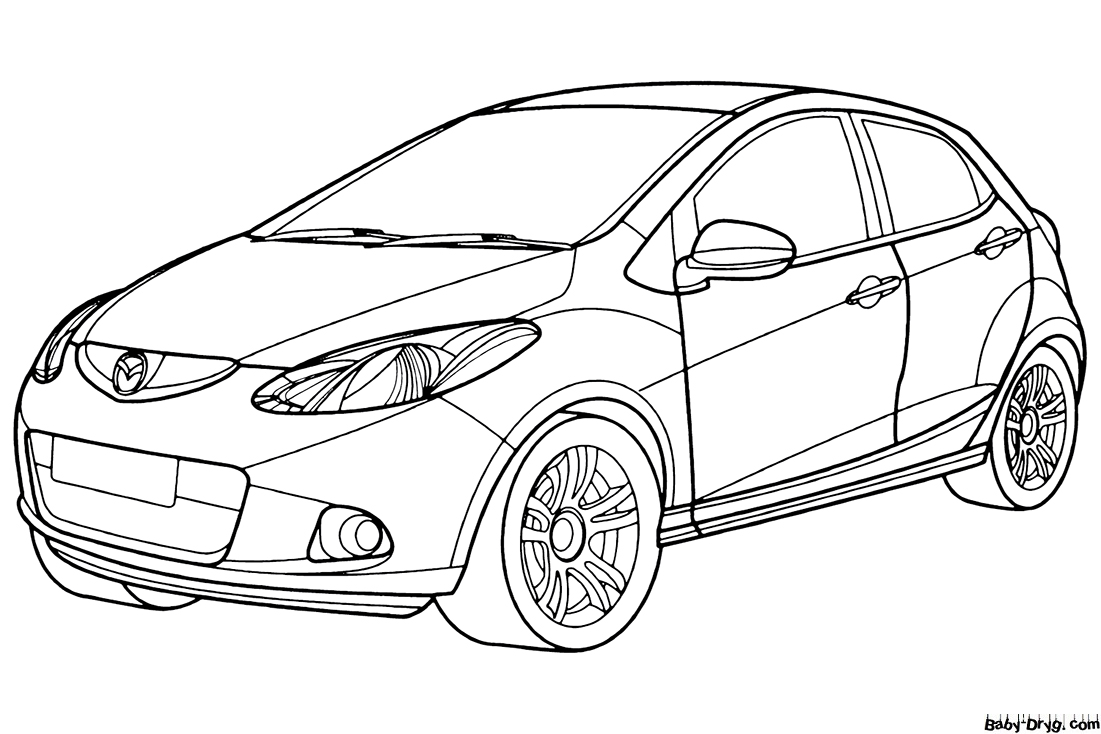 Coloring Page Mazda 2 | Coloring Mazda