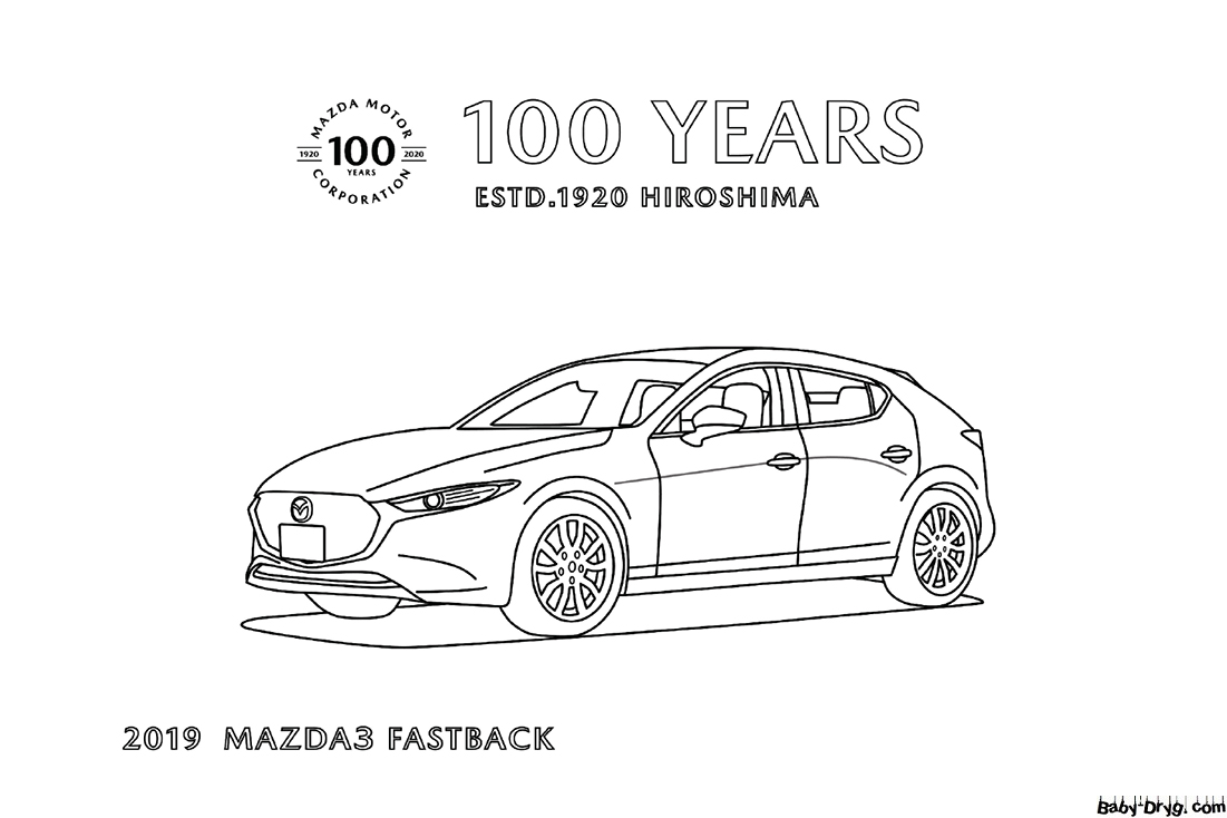 Coloring Page Mazda 3 | Coloring Mazda
