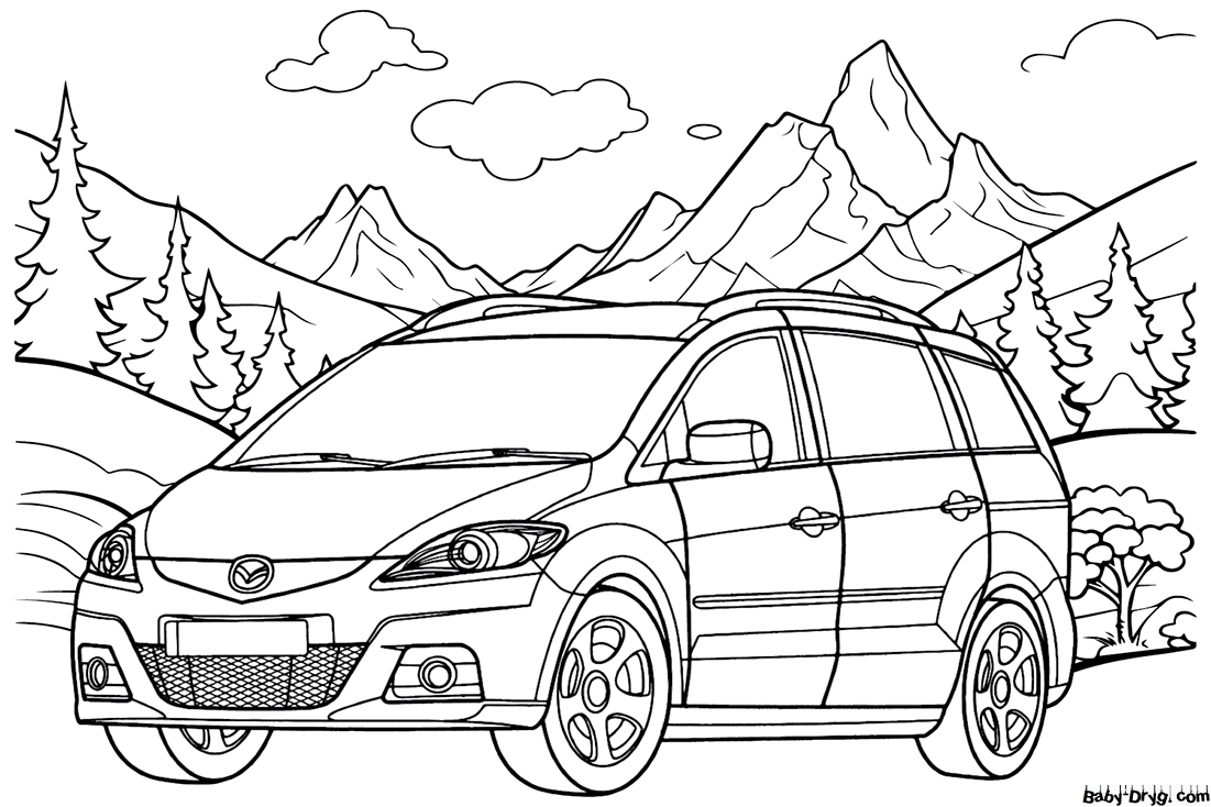 Coloring Page Mazda 5 | Coloring Mazda