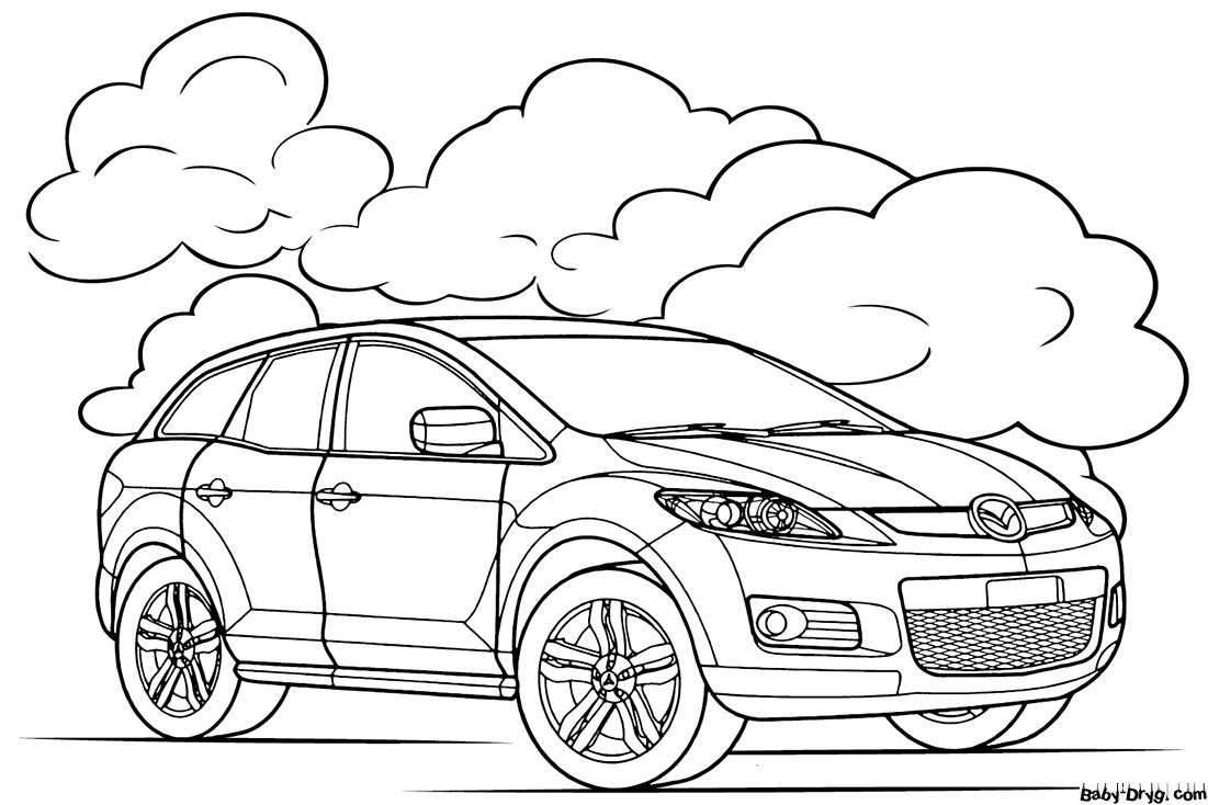 Coloring Page Mazda CX-7 | Coloring Mazda