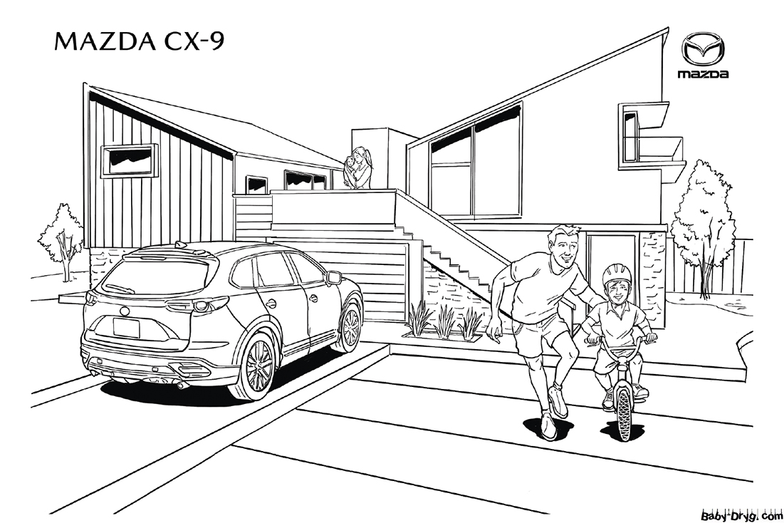 Coloring Page Mazda CX-9 | Coloring Mazda