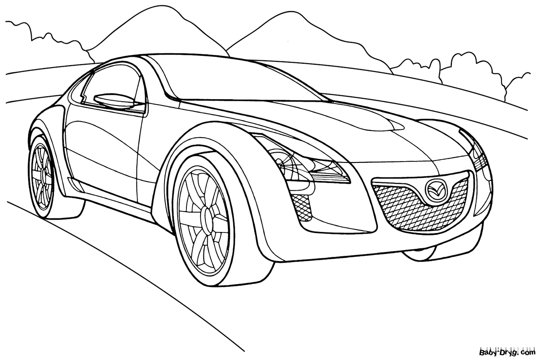 Coloring Page Mazda Kabura | Coloring Mazda