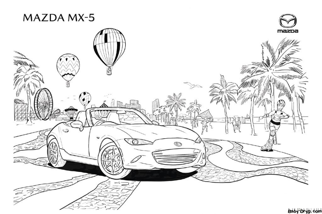Coloring Page Mazda MX-5 | Coloring Mazda