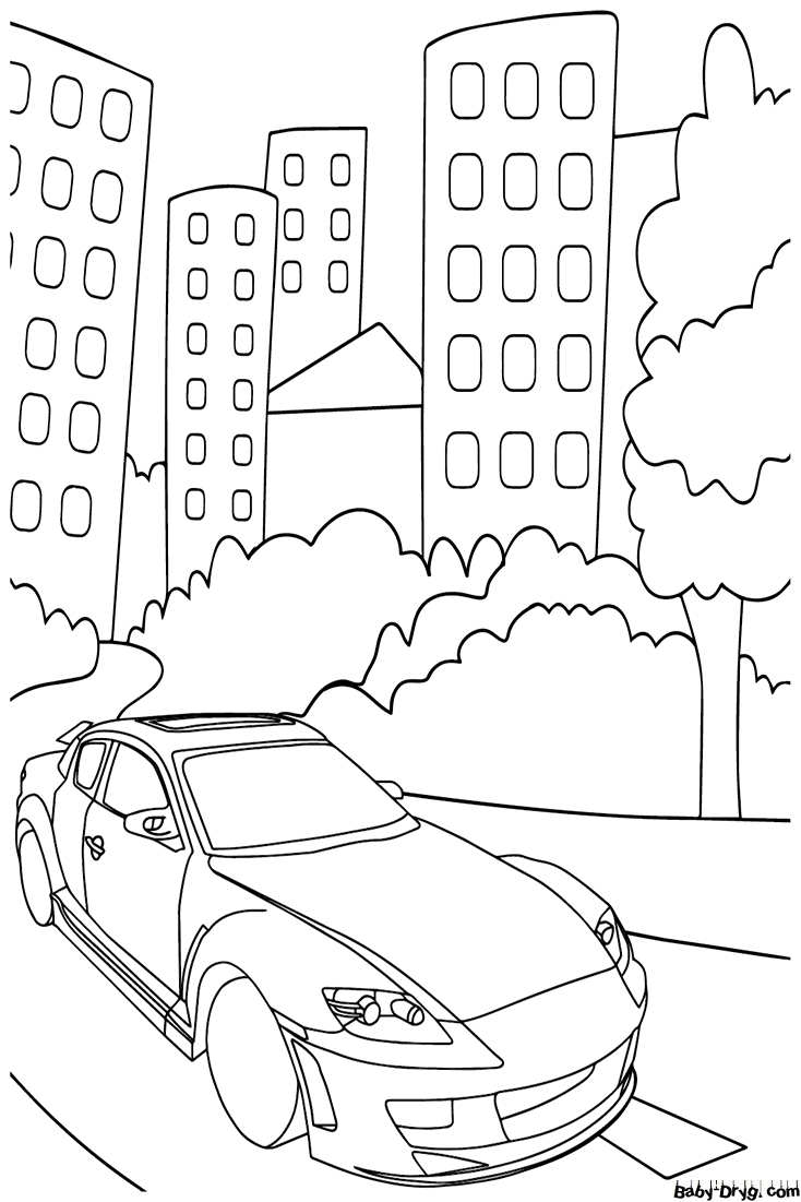Coloring Page Mazda RX-8 | Coloring Mazda
