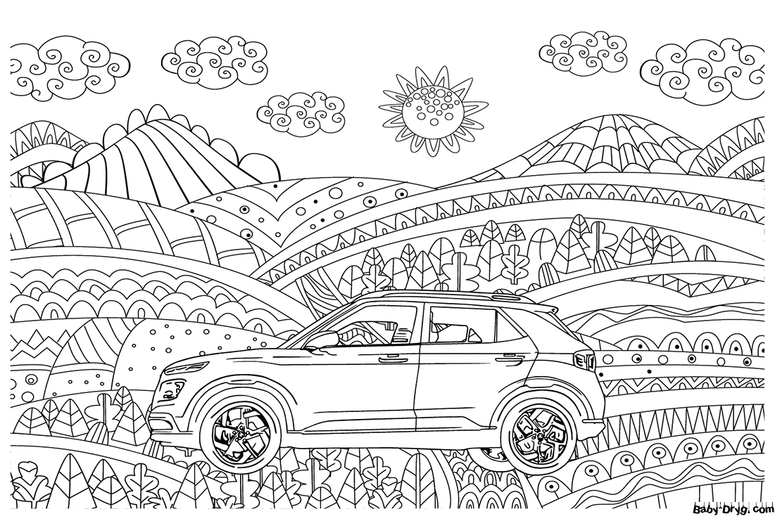 Complex Hyundai Coloring Page | Coloring Hyundai