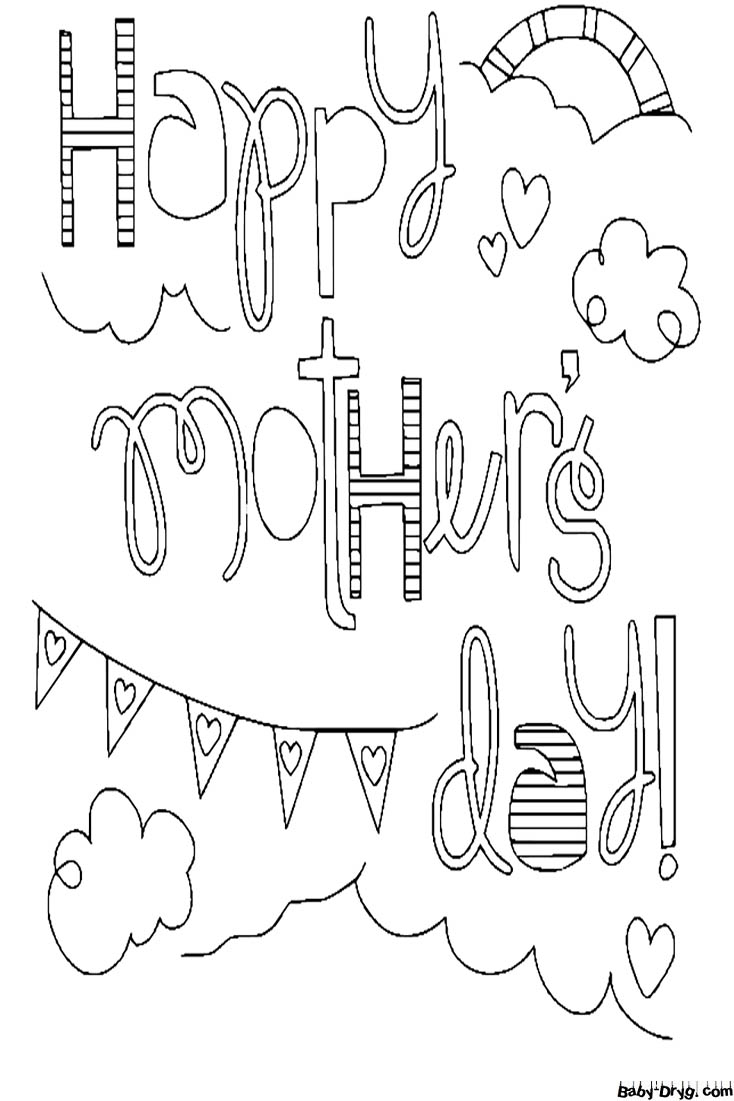 Doodle Happy Mothers Day Coloring Page | Coloring Mother's Day