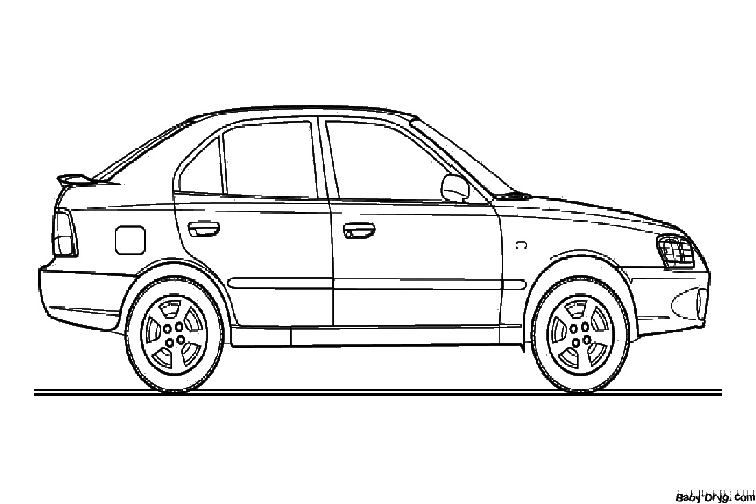 Easy Coloring Page Hyundai | Coloring Hyundai