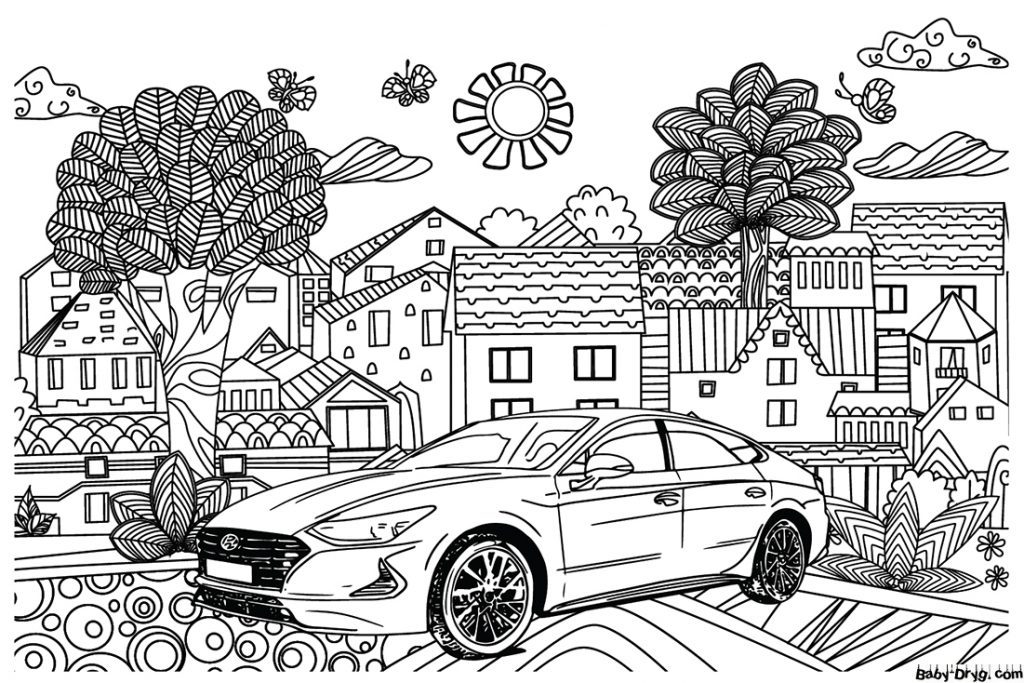 Free Coloring Page Hyundai | Coloring Hyundai