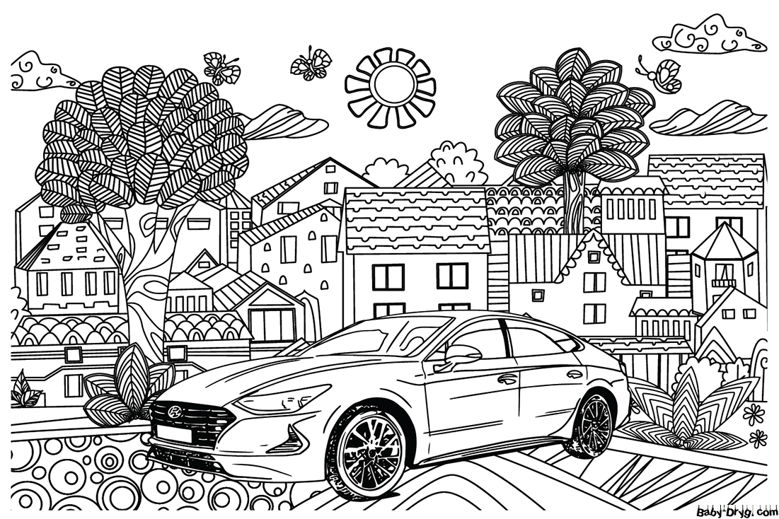 Free Coloring Page Hyundai | Coloring Hyundai
