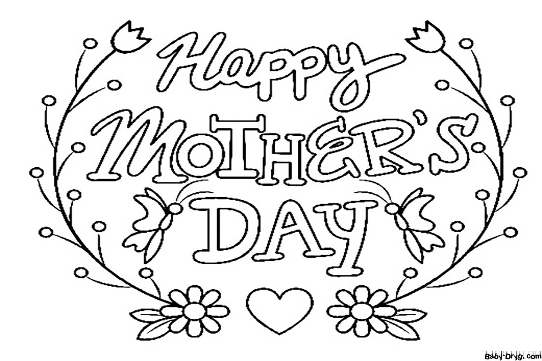 Happy Mother Coloring Page | Coloring Mother's Day