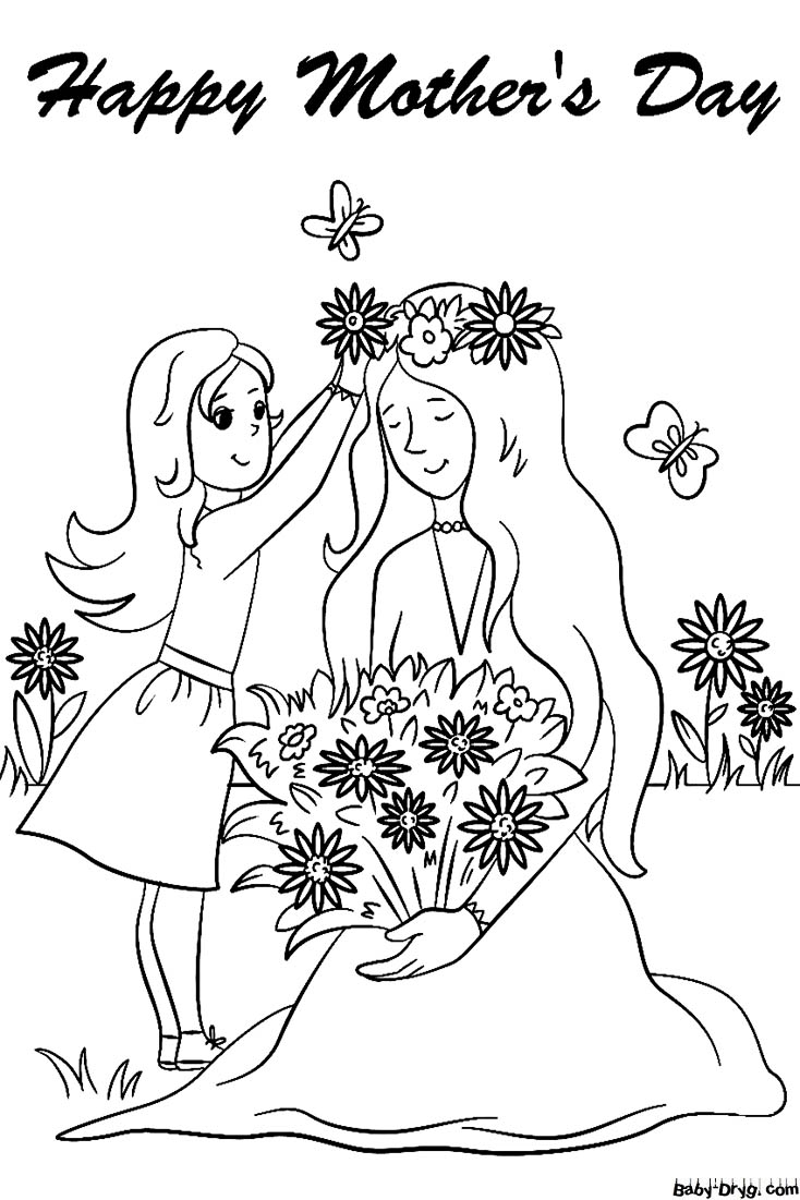 Happy Mother's Day Coloring Page | Coloring Mother's Day