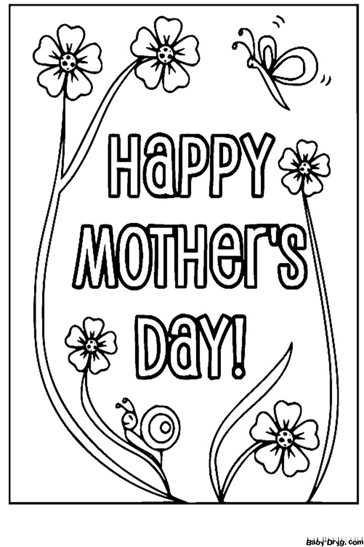 Happy Mothers Day Card Coloring Page | Coloring Mother's Day