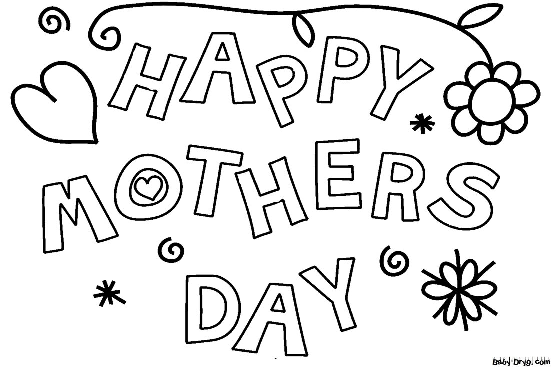 Happy Mothers Day Coloring Page | Coloring Mother's Day