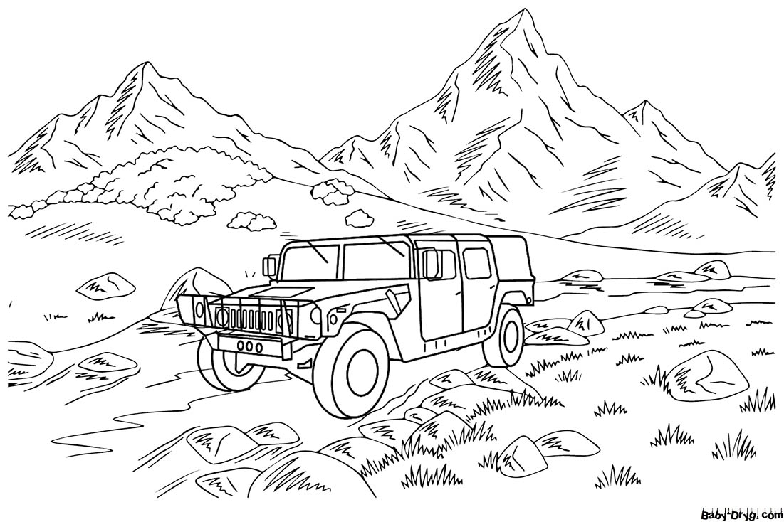 Hummer car Coloring Page | Coloring Hummer