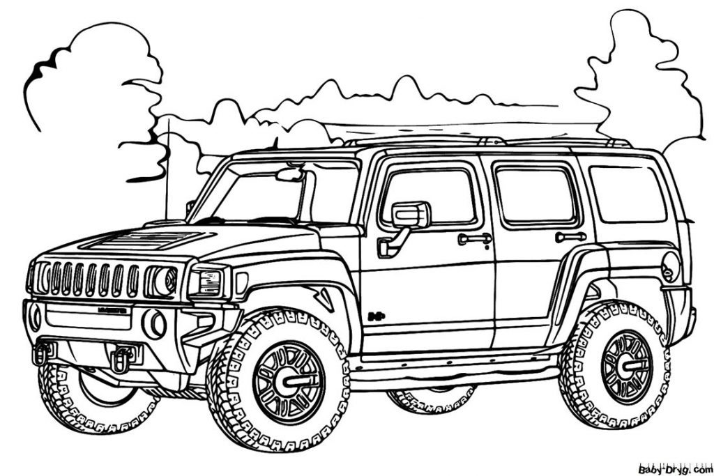 Hummer Coloring Page | Coloring Hummer