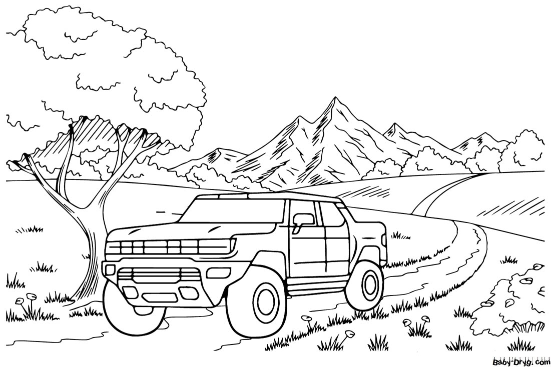 Hummer EV Coloring Page | Coloring Hummer
