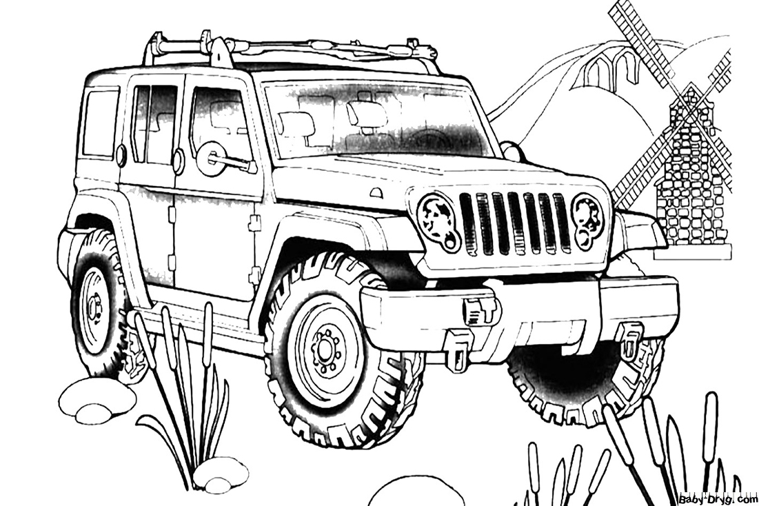 Hummer for Kids Coloring Page | Coloring Hummer