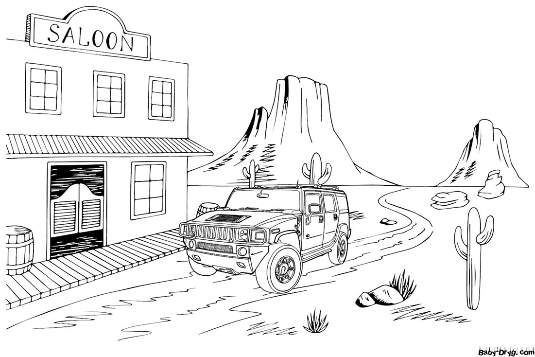 Hummer H2 Coloring Page | Coloring Hummer