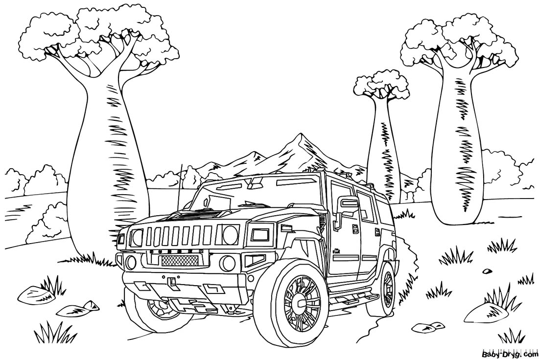 Hummer image for coloring | Coloring Hummer