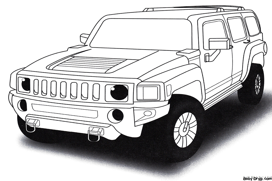 Hummer picture for coloring | Coloring Hummer
