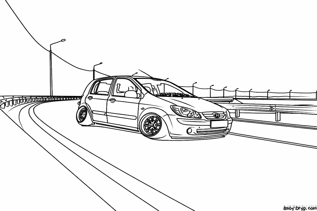 Hyundai Coloring Page for a kid | Coloring Hyundai