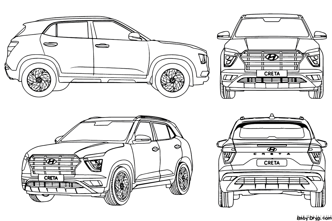 Hyundai Creta Coloring Page | Coloring Hyundai