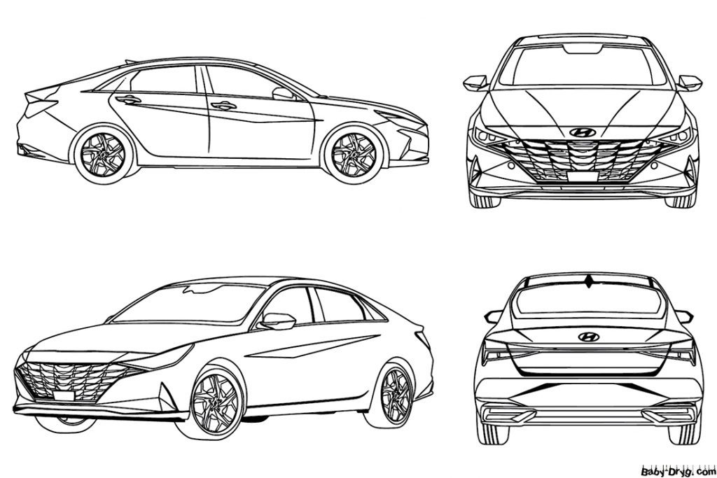 Hyundai Elantra Coloring Page | Coloring Hyundai
